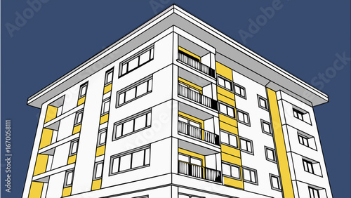 vector illustration of a modern building