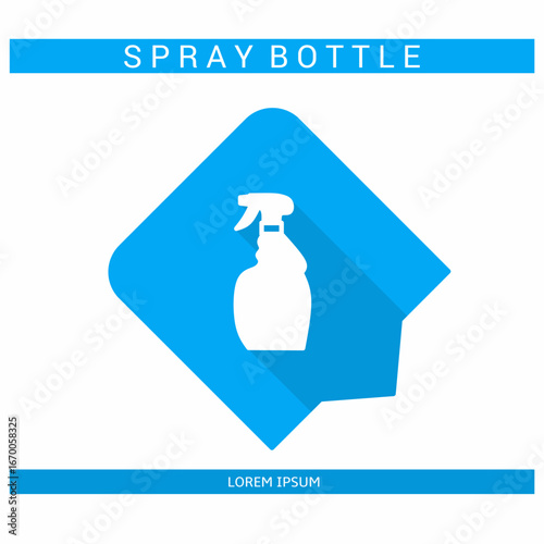 Design icon. Spray bottle icon symbol in flat. Spray bottte symbol design in flat with shadows. Stock vector.