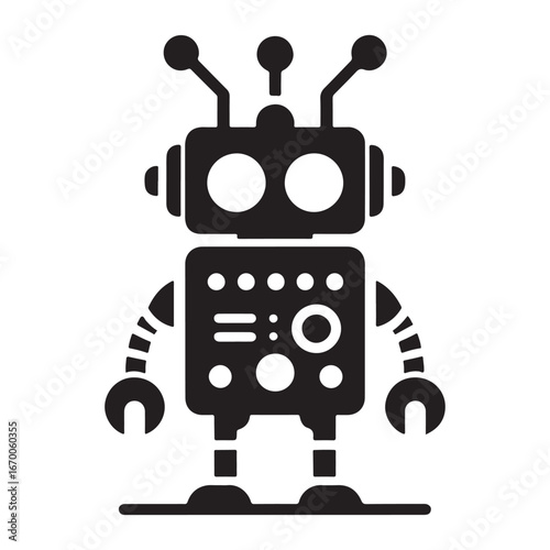 Cartoon Robot Character Icon