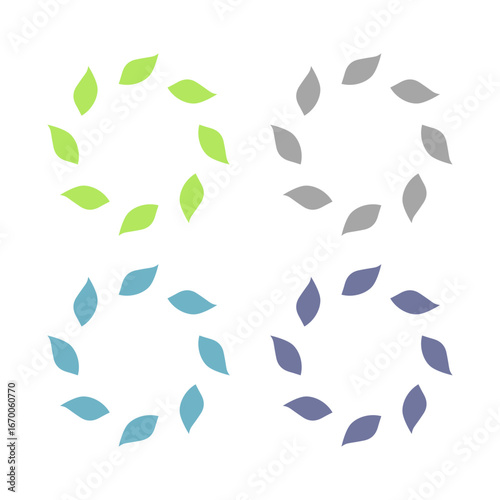 NATURAL PRODUCT LEAVES IN CIRCLE SIGN SYMBOL LOGO
