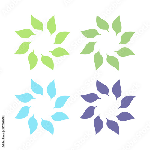 NATURAL PRODUCT LEAVES IN CIRCLE SIGN SYMBOL LOGO
