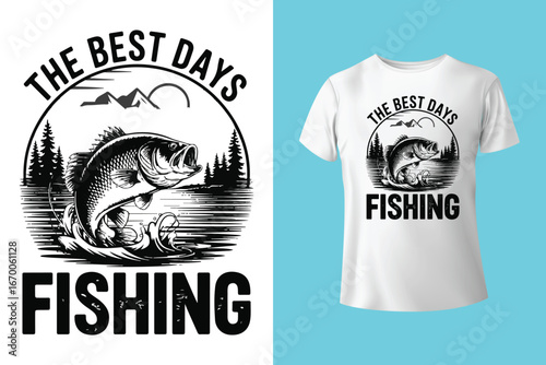 fishing t-shirt design template