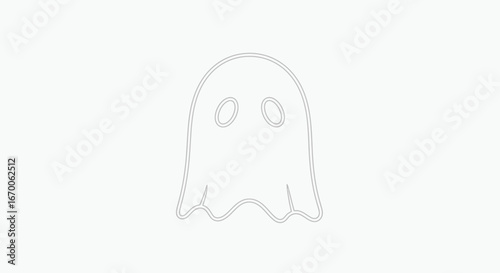 Clean line art ghost icon embodying the essence of spirits, phantoms, and supernatural concepts perfect for Halloween designs
