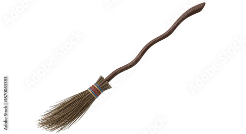 A whimsical wizard's broom, perfect for magical adventures and enchanting decor