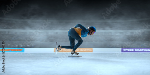 Cuadro en lienzo Short Track Speed ​​Skating championships.
