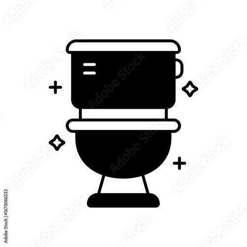 Toilet Bathroom Fixture Fill Icon: Hygiene and Sanitation