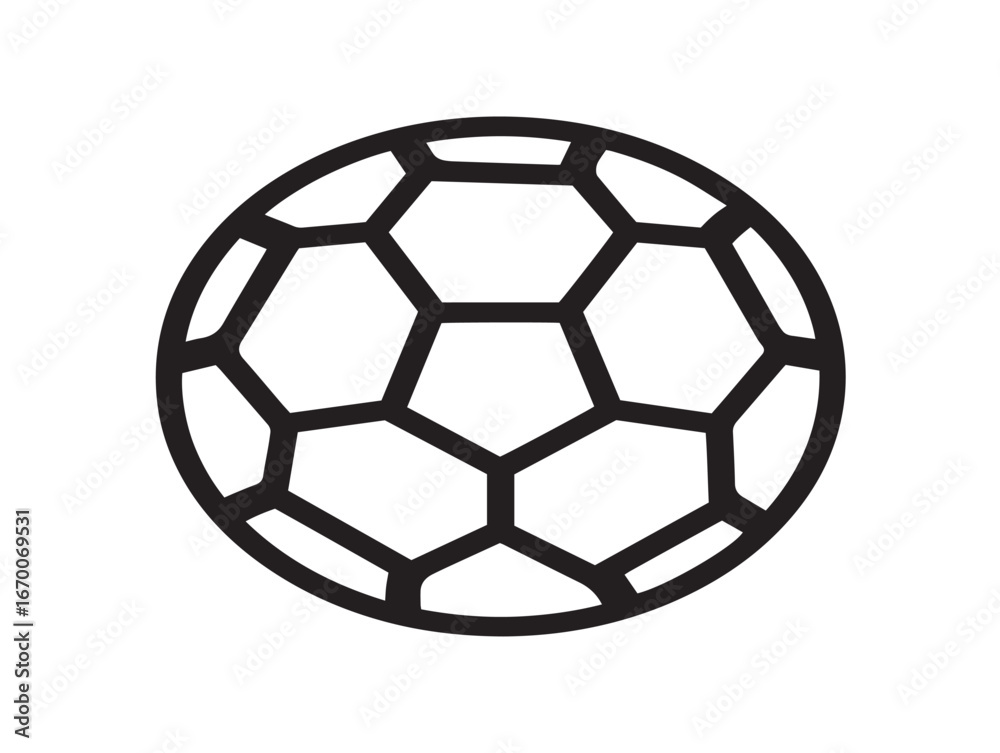 Fototapeta premium Simple soccer ball graphic in clean outlined vector art