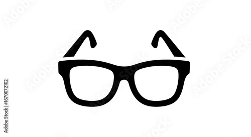 black glasses isolated on white