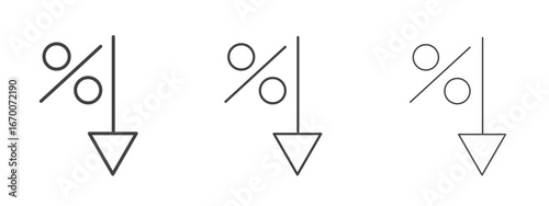 Percent down icon design, suitable for web, infographics, interface and apps.