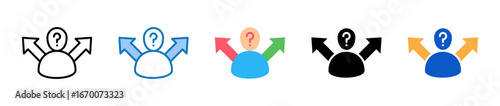 Decision Making multiple style icons set design vector illustration. 