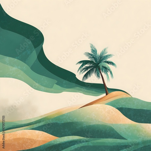 Abstract Minimalist Composition of Saudi National Day Symbols