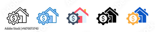 Asset Management multiple style icons set design vector illustration. 