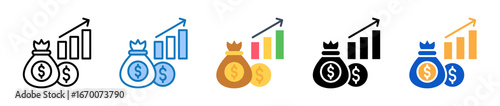 Investment multiple style icons set design vector illustration. 