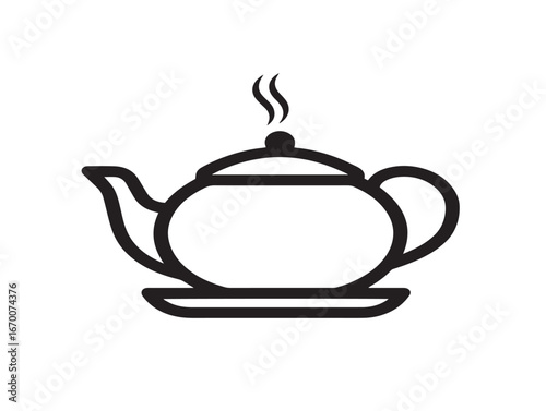 Minimalist Tea Cup Icon with Elegant Clean Line Vector Illustration