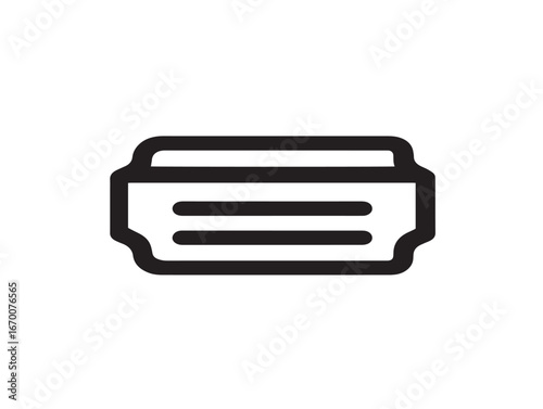 Elegant Entertainment Ticket Icon in Clean Minimal Vector Line Illustration