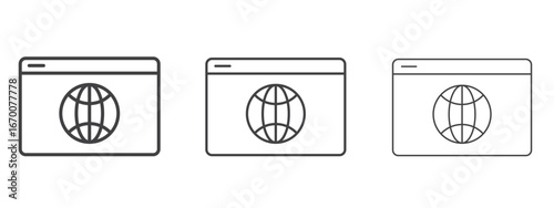 Browser icon design, suitable for web, infographics, interface and apps.