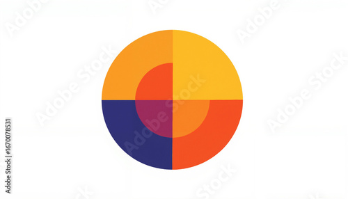Modern and sleek flat vector Half sun half moon design with vibrant color palette Free Download Modern and sleek flat vector Half sun half moon design with vibrant color palette - GFXLoad