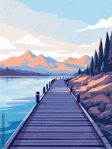 Wooden Pier by the Sea
