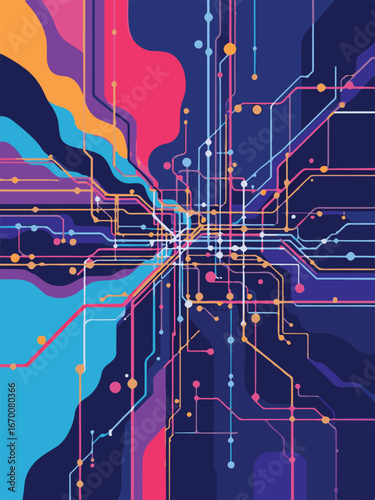 abstract technology background with lines
