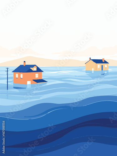 Flooded House Vector