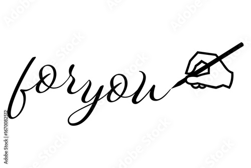 for you - 手書きの筆記体で書いたような、for you（あなたへ）のレタリング（カリグラフィー）によるロゴマーク
