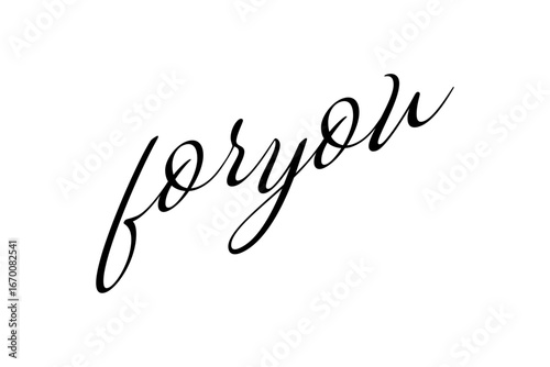 for you - 手書きの筆記体で書いたような、for you（あなたへ）のレタリング（カリグラフィー）によるロゴマーク
