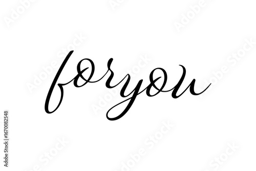 for you - 手書きの筆記体で書いたような、for you（あなたへ）のレタリング（カリグラフィー）によるロゴマーク
