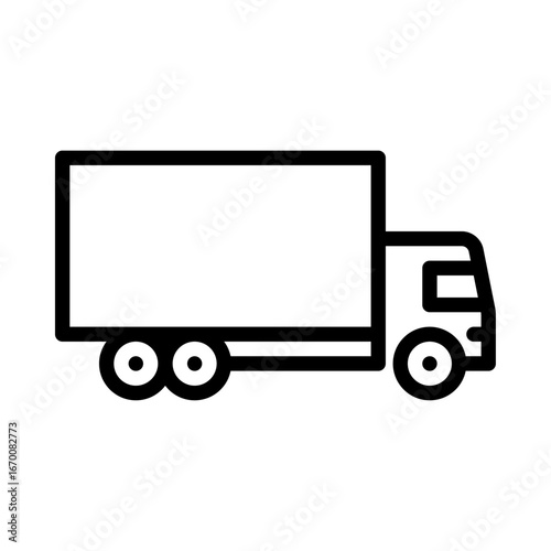 Delivery truck outline icon. freight black line illustration.