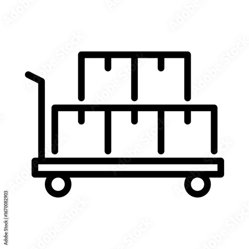trolley outline icon. cart black line illustration.