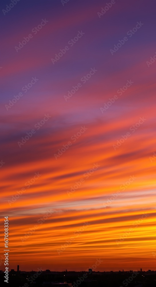 Fototapeta premium Blurry sunset, streaked clouds