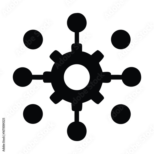 Nanotechnology gear structure icon outline nanotechnology gear structure