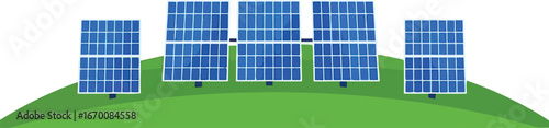 Modern solar panels array green energy innovation clean power source vector