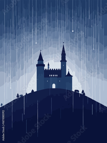 castle in the night vector