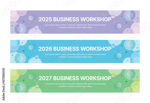 Modern business banner templates with abstract geometric patterns. Perfect for workshops, events, conferences, presentations, or branding projects, combining style and professionalism.