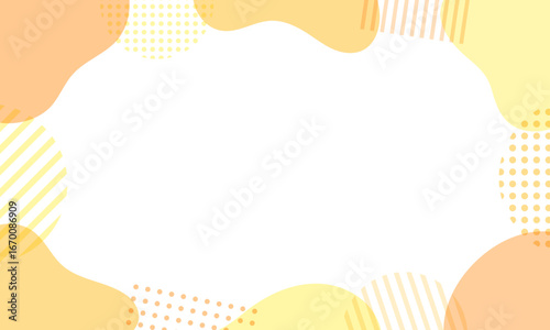 幾何学メンフィス柄のにぎやかフレーム