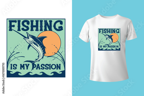 Fishing graphic vactor t shirt design art