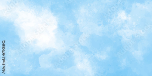 Vast blue sky background with fluffy white clouds stretching endlessly
