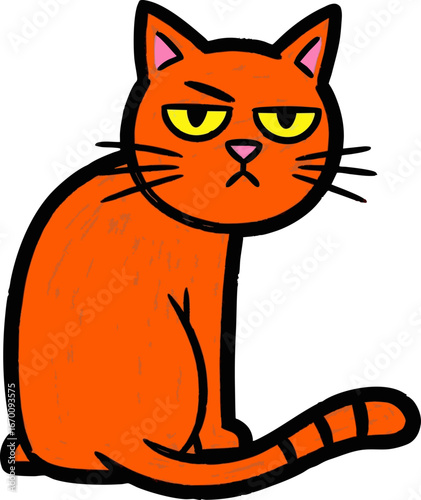 Cat Giving a Disdainful Look Over its Shoulder