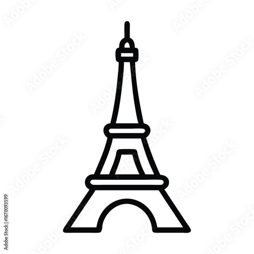 Eiffel tower symbol on a white background 
