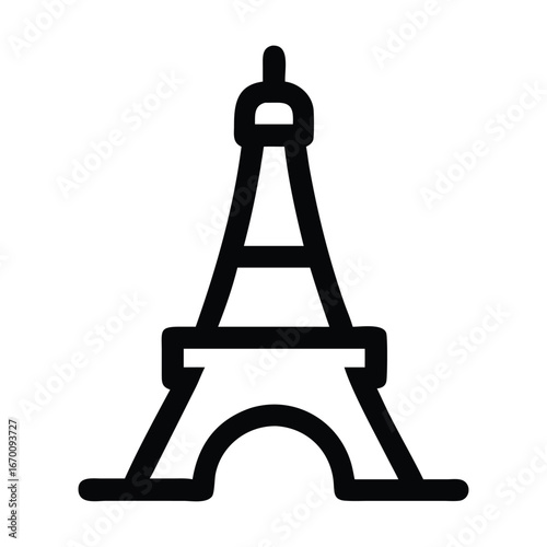 Eiffel tower symbol on a white background 
