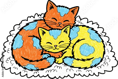 Two Adorable Kittens Cuddling in a Fluffy Pile