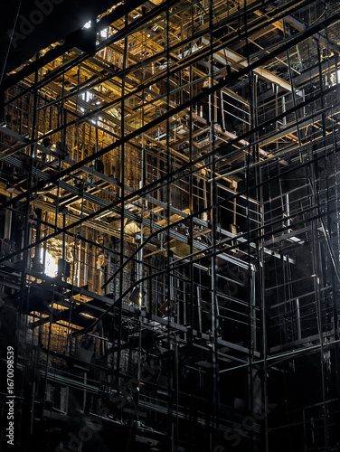 Wallpaper Mural inside a building burned down and destroyed during the war in a city in Ukraine Torontodigital.ca