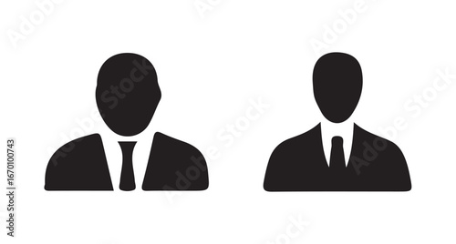 Modern female professional silhouette with collar for upscale profile designs.