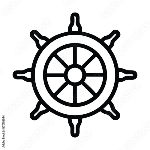 Vector logo template illustration design vector ship boat yacht steer icon