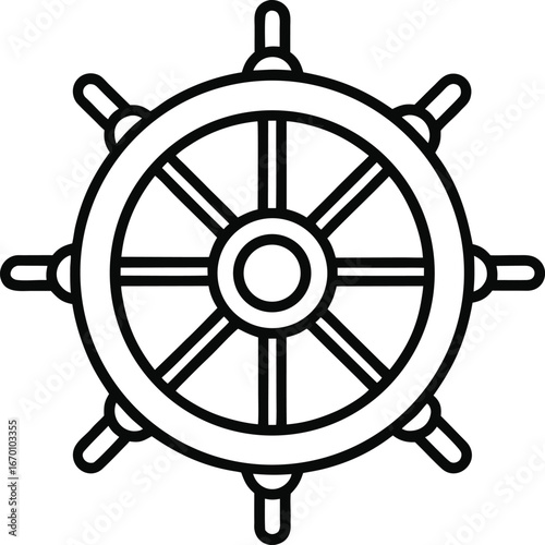 Vector logo template illustration design vector ship boat yacht steer icon