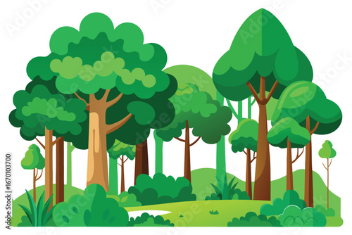 Green forest with trees