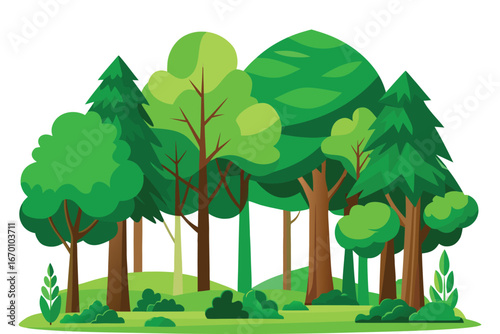 Green forest with trees