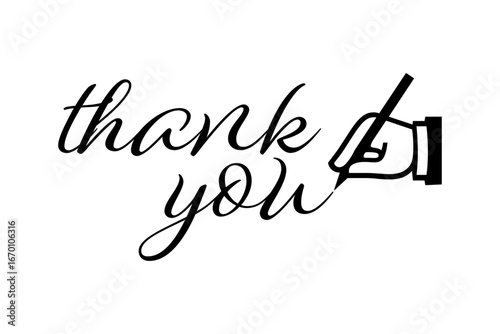thank you - 手書き風の筆記体で書いたThank You（ありがとう）の文字（カリグラフィー）
