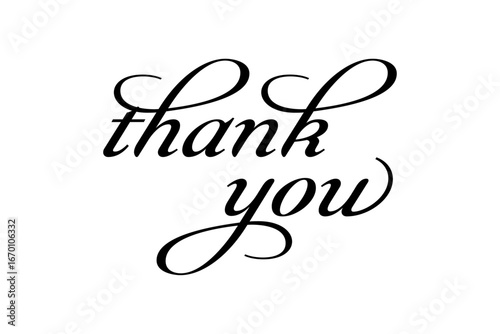 thank you - 手書き風の筆記体で書いたThank You（ありがとう）の文字（カリグラフィー）
