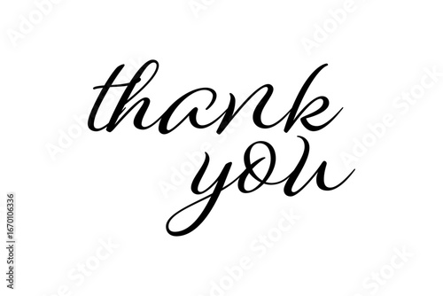 thank you - 手書き風の筆記体で書いたThank You（ありがとう）の文字（カリグラフィー）
